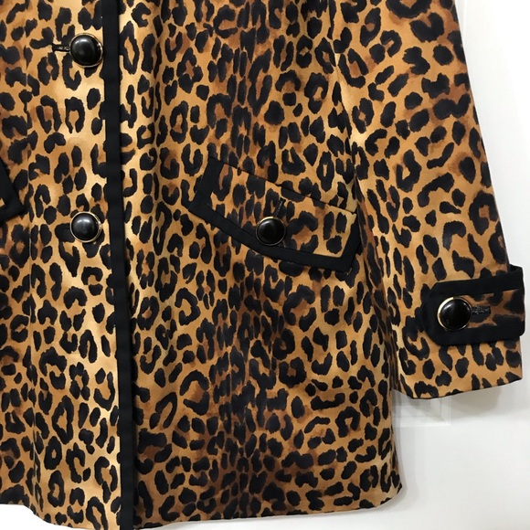 Reversible Black Cheetah Print Coat Jacket Jones New York Oversized Small S/M - Picture 11 of 14